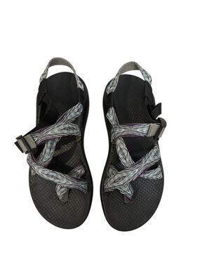 Chaco Sandals Womens 8 Purple Aqua Pixel Weave Z/2 Classic Toe Loop Vibram